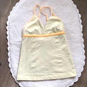 LULULEMON Surya Tank Top Yellow White Gingham